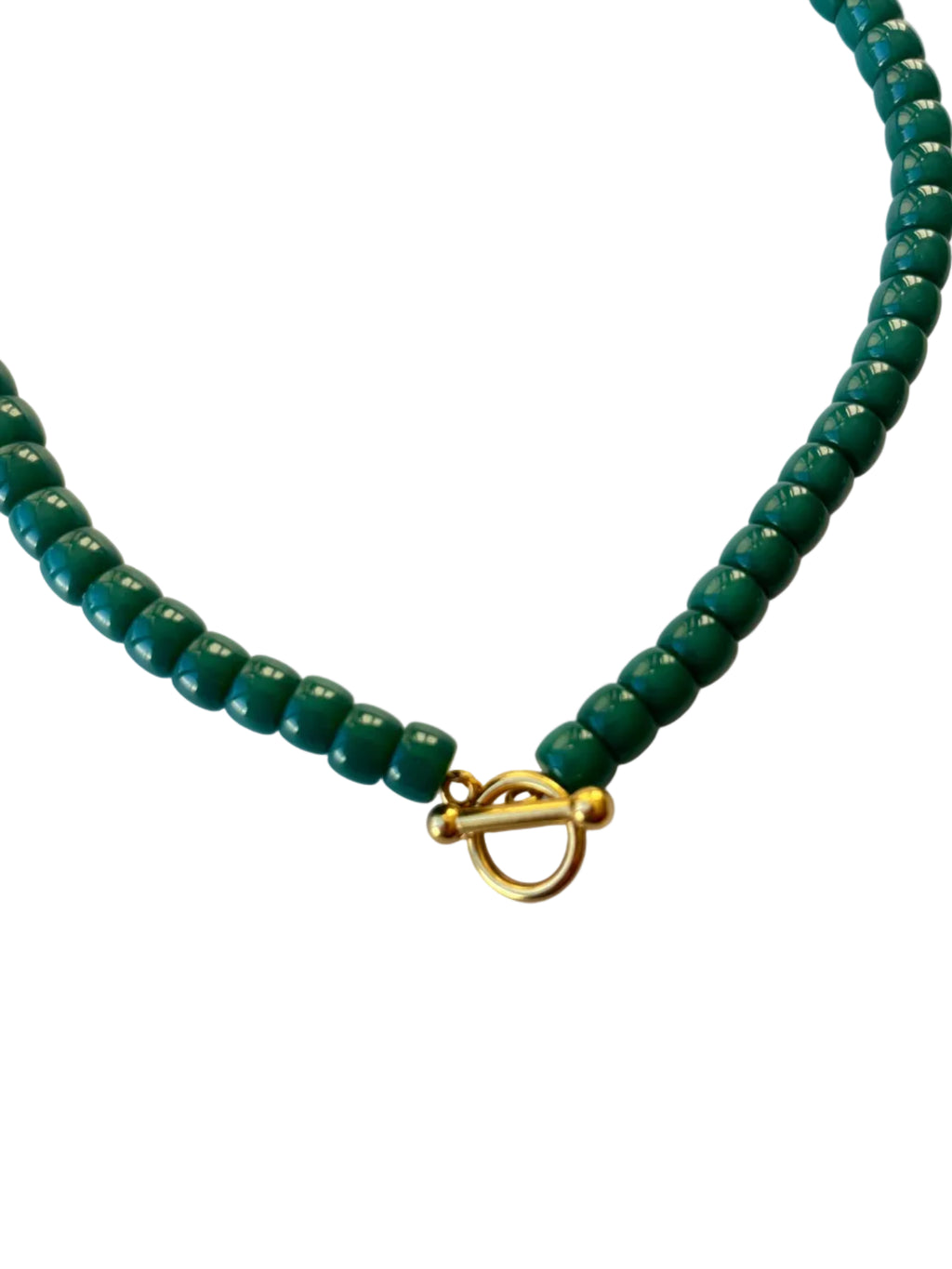 Dark Green Bead Necklace Vienne